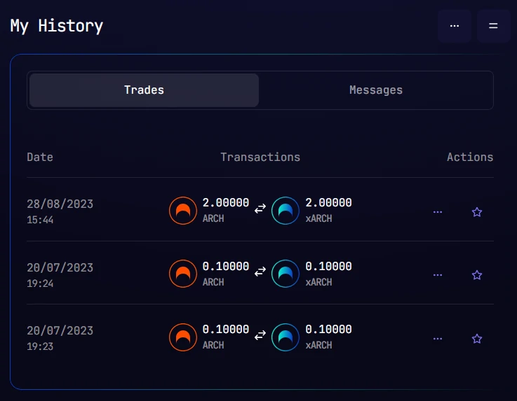 Dashboard My History