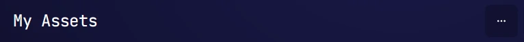 Dashboard My Assets header dropdown