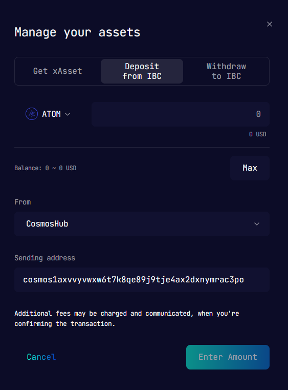 Dashboard My Assets Manage your Tokens Modal