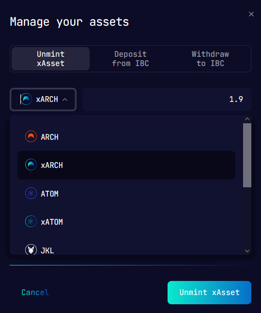 Dashboard My Assets Manage your Tokens Other Actions Wallet Confirmed